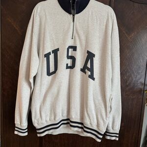 Polo Ralph Lauren Beige and Black Zip-Up Sweater